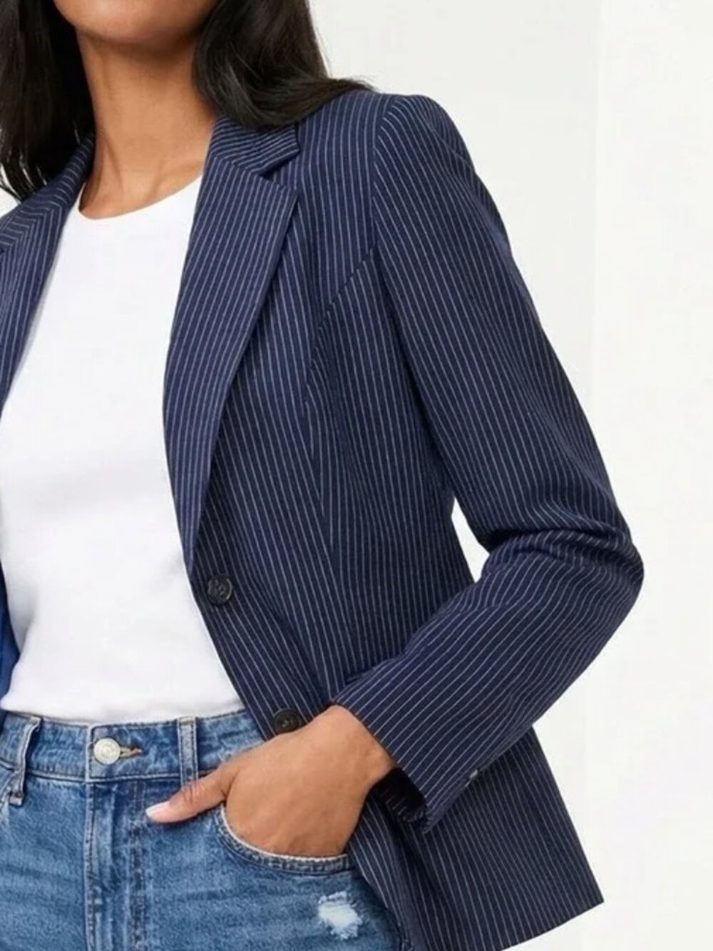 Talbots Pinstripe Jacket Blazer Women's Size 16 Office Business Casual Old Money